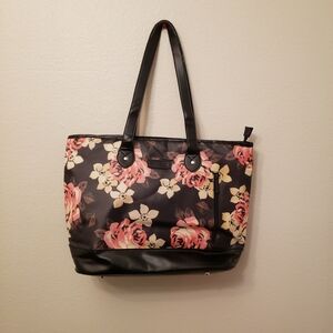 Elegant Black Floral Tote Bag